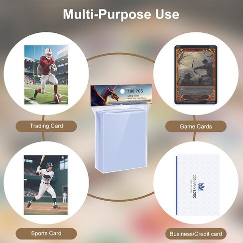 600 Counts Soft Clear Perfect Fit Inner Sleeves for Trading Cards, Exact Fit Protector for TCG, Sports (Basketball, Baseball, Football) and Collectible Cards,Plastic Penny Sleeves(600) in Saudi Arabia