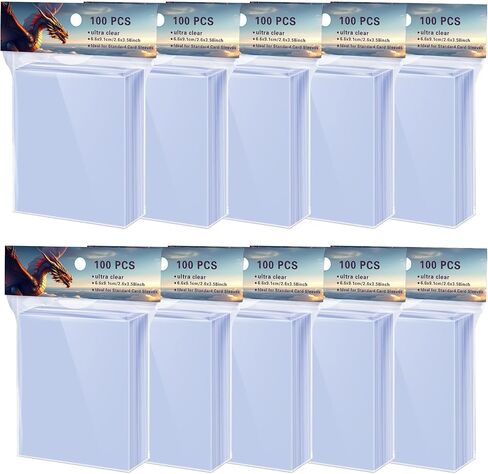 600 Counts Soft Clear Perfect Fit Inner Sleeves for Trading Cards, Exact Fit Protector for TCG, Sports (Basketball, Baseball, Football) and Collectible Cards,Plastic Penny Sleeves(600) in Saudi Arabia