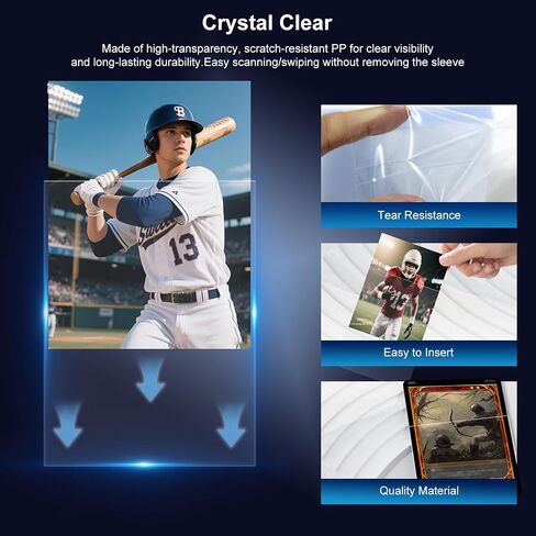 600 Counts Soft Clear Perfect Fit Inner Sleeves for Trading Cards, Exact Fit Protector for TCG, Sports (Basketball, Baseball, Football) and Collectible Cards,Plastic Penny Sleeves(600) in Saudi Arabia