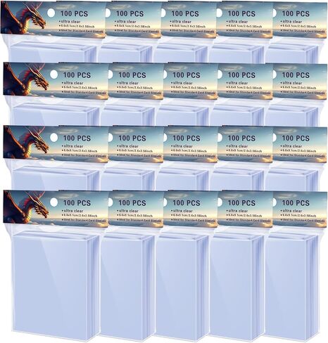 600 Counts Soft Clear Perfect Fit Inner Sleeves for Trading Cards, Exact Fit Protector for TCG, Sports (Basketball, Baseball, Football) and Collectible Cards,Plastic Penny Sleeves(600) in Saudi Arabia