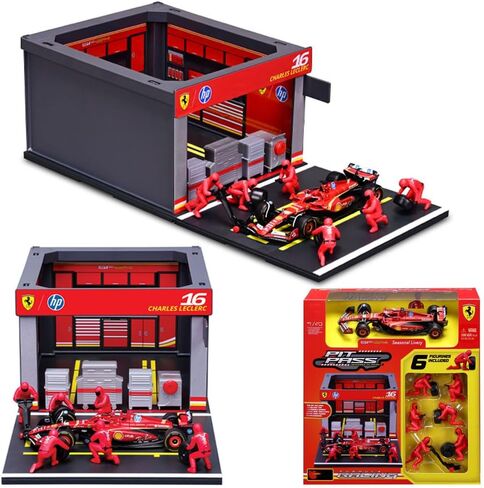 1/43 نموذج لـ Ferrari SFR F1 SF24 2024Season 16# Charles Leclerc F1 SF24 55# Carlos Sainz Station Station Playset Car Die Car Car Model Model Diecast Formula (1/43 SF24 16# playet) in Saudi Arabia