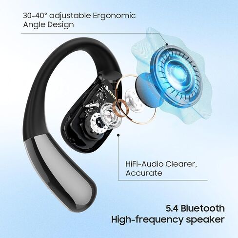 سماعات أذن ترجمة AI في الوقت الفعلي ، 147 لغة Smart OWS Translator Bluetooth أذن ، و Traductores Traductores Inglés español ، جهاز مترجم للأعمال والسفر والدراسة ، مع ChatGpt ، Black in Kuwait