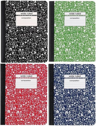 Staples Wide Wide Complock Books 4 Pack Blue Red Green Black 100 Page in Saudi Arabia