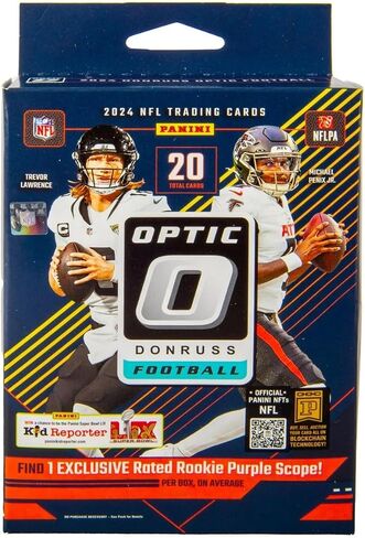 2024 Panini Donruss Optic NFL Football Trading Cards Hanger Box – Purple Scope Parallel – 20 Cards Per Box – Includes Rated Rookie & Inserts in Saudi Arabia
