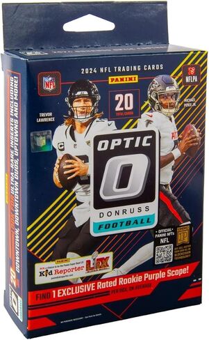 2024 Panini Donruss Optic NFL Football Trading Cards Hanger Box – Purple Scope Parallel – 20 Cards Per Box – Includes Rated Rookie & Inserts in Saudi Arabia