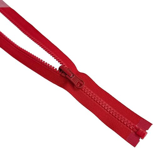 2pcs YKK #5 Molded Plastic Reversible Slider Inside/Outside Medium Weight Sport Jacket Zipper Separating Tape Pull Color Hot Red #519W - Choose Your Length (Hot Red #519W, 14" Inches) in Saudi Arabia