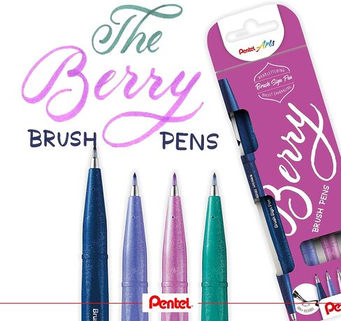 Pentel Brush Sign Pen Blue/Black in Saudi Arabia