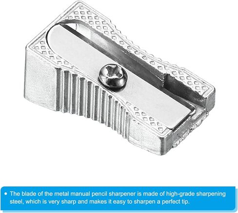 PATIKIL Metal Pencil Sharpeners, 6 Pack Aluminum Alloy Mini Manual Pencil Sharpener with Single Hole for Office Classroom Art Painting, Silver in Saudi Arabia