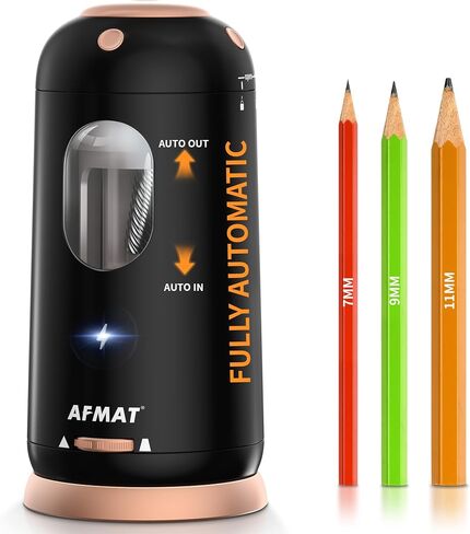 AFMAT Electric Pencil Sharpener, Auto in & Out, Fully Automatic Pencil Sharpener, Rechargeable Hands-Free Sharpeners for Jumbo & Colored Pencils (7-11.5mm), Good for Classroom/Home, Light Purple in Saudi Arabia