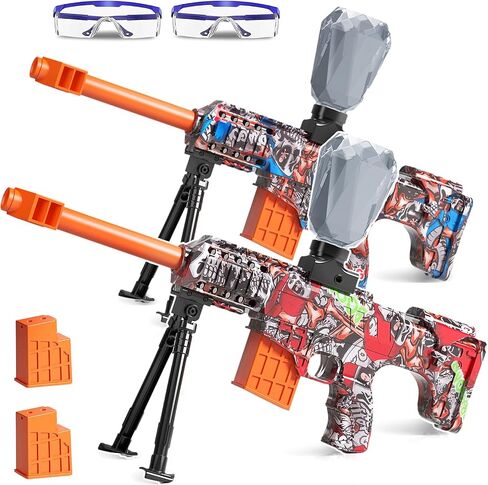 2 Pack Electric Blaster Toys, Full Auto Splatter Blasters - 11 Rs Per Seconds, 7.4V/500 mAh Batteries, Perfect for Outdoor Team Play Game Activities, Parties & Summer Fun, Ages 12 & Up in Saudi Arabia