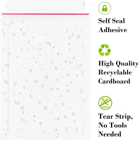 700 GSM Rigid Mailers 9x12, 25 Pack Thick Self Adhesive Stay Flat Cardboard Envelopes for Shipping Photos, Documents, Collectible Trading Cards in Saudi Arabia