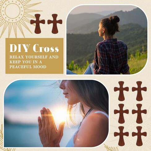 Anglechic 96 Pcs 48 Set Pocket Prayer Quilt Squares Panel DIY Prayer Cloth with Wooden Crosses Mini Scripture Religious Spiritual Gift Easter Reward Gift for Teachers Friends Family Christians in Saudi Arabia