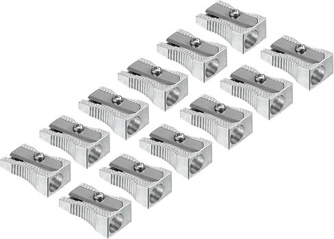 PATIKIL Metal Pencil Sharpeners, 6 Pack Aluminum Alloy Mini Manual Pencil Sharpener with Single Hole for Office Classroom Art Painting, Silver in Saudi Arabia