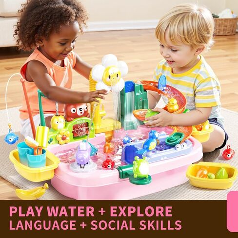 Pupu Pig Water Table, Play Sink with Electric Faucet, Toddler Toys Ages 3+ in Saudi Arabia
