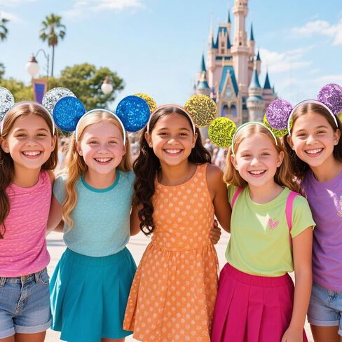 آذان الماوس عصابات براقة الترتر آذان للأطفال امرأة عيد ميلاد الشعر الحزب لوازم الملاهي مهرجان مهرجان أغطية رأس هالوين ديكبوب العزلة （أسود） in Kuwait