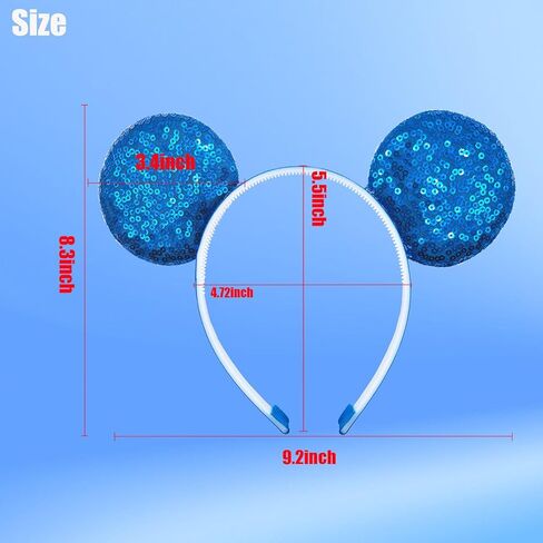 آذان الماوس عصابات براقة الترتر آذان للأطفال امرأة عيد ميلاد الشعر الحزب لوازم الملاهي مهرجان مهرجان أغطية رأس هالوين ديكبوب العزلة （أسود） in Kuwait
