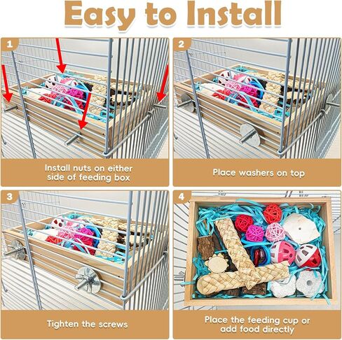 BNOSDM Bird Foraging Toys Box Colorful Parrot Foraging and Shredding Toy Boxes Natural Bird Toy Wooden Birds Chewing Toys for Parakeet, Conure, Cockatiel, Budgies, Lovebirds (Small) in Saudi Arabia