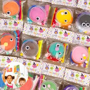 Venusfit Halloween Party Party Favors for Kids - 12 PCS DIY Monster Air Dry Clay Craft Kit - جوائز فصول دراسية غير حلوى وعلاج الهالوين بالجملة للأنشطة المنزلية أو المدرسية in Kuwait