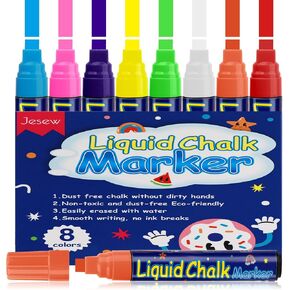 8 PCS علامات الطباشير السائلة - ألوان متنوعة 7 مم ، علامات قابلة للغسل للسيارات والزجاج والطباشير والملصقات والأعمال in Kuwait