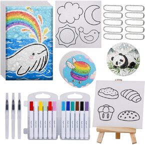 Magic Puffy Paint, 38Pcs Magic Foam Texture Painting Kit, 3D Drawing Magics Canvas Sponge, DIY Bubble Drawing Art Supplies Kit with 12 Foam Paint Paper and 12 Markers for Painting, Art, Craft in Saudi Arabia