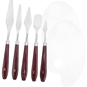 Uonlytech 1SET OVAL PAPMMENT PLATE RAIDES BASMAND مع كاشطات لخلط وتنظيف أداة فنية خفيفة ودائمة in Kuwait