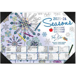 Time2Color 2025-2026 Seasons Theme Academic Desk Blotter Coloring Calendar: August 2025 - July 2026 (19" x 13") in Saudi Arabia