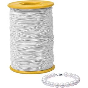 Elastic Cord for Bracelets, 350m/1148 Feet Bracelet String Bead Cord for Jewelry Making, Necklaces, Beading and Crafts(White) in Saudi Arabia
