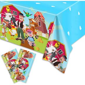 2Pack Lai Granja De Zenoon Tablecloth Disposable Tablecover Birthday Party Supplies and Decorations for Kid Boy Baby Shower Rectangle Tables 70"X42" in Saudi Arabia