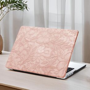 DTangLsm for MacBook Pro 16 inch Case 2025 2024-2021 M4 M3 M2 M1 A3403 A3186 A2991 A2780 A2485 Pro/Max, Elegant Texture Retro Leather Hard Shell Case+Keyboard Skin for Mac Pro 16,Embossed Floral Green in Kuwait