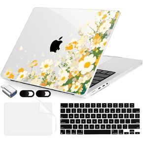 MecBevia for MacBook Pro 16 Inch Case (2025–2021, M4/M3/M2/M1 Pro & Max, Model A3403 A3186 A2991 A2780 A2485), Hard Shell & Keyboard Cover, Screen Protector, Webcam Cover, Adapter, Abstract Flower in Saudi Arabia