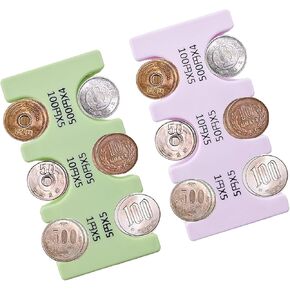 2 أجهزة الكمبيوتر اليابانية ينظم عملة اليابان منظم الحالات الصلبة وتخزين العملات المعدنية Coins Jpy Coin منظم وموزع ومحفظة لخزف العملة البلاستيكية مع 6 فتحات (خضراء فاتحة ، أرجوانية خفيفة) in Kuwait