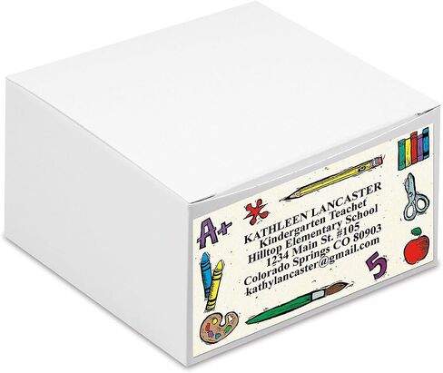Colorful Images Class Time Teacher Personalized Business Cards - 2" x 3 1/2", 250 Single Sided Custom Teacher Card Set Printed on Heavy 80# Cover Paper Stock, Opaque Matte Finish in Kuwait
