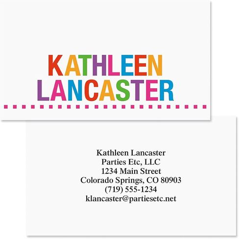 Colorful Images Class Time Teacher Personalized Business Cards - 2" x 3 1/2", 250 Single Sided Custom Teacher Card Set Printed on Heavy 80# Cover Paper Stock, Opaque Matte Finish in Kuwait