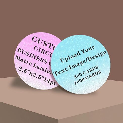 Custom Circle Business Cards Customizable - 2.5"x2.5"14pt Matte Lamination (500 to 1000 Cards) (1000) in Saudi Arabia