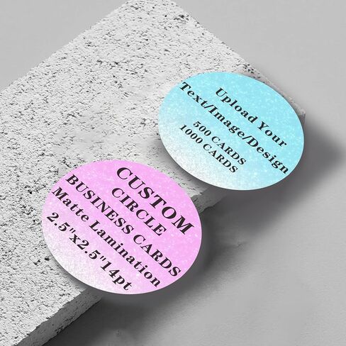 Custom Circle Business Cards Customizable - 2.5"x2.5"14pt Matte Lamination (500 to 1000 Cards) (1000) in Saudi Arabia