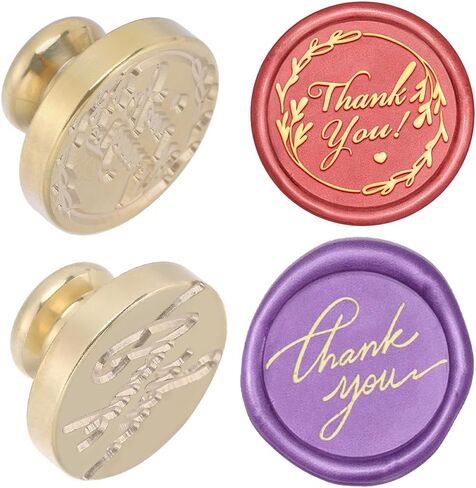 CRASPIRE Thank You Wax Seal Stamp Heads Set for Wedding 2Pcs Removable Word Sealing Stamp Brass Head Only Replacement for Creative Gift Envelopes Invitations Cards Decoration DIY Scrapbooking in Saudi Arabia