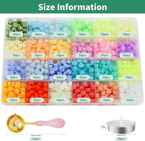 1206pcs متنوع حبة شمع الشمع ، 24 ألوان حبات ختم شمع لطيف لدعوة زفاف خطاب الظرف وديكور حزمة عيد الميلاد in Saudi Arabia