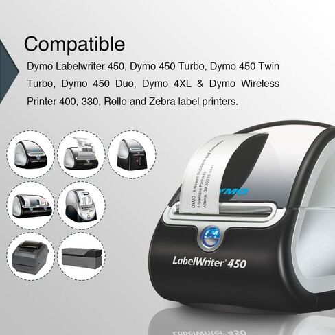 BETCKEY - Compatible with Dymo 30321 (1-4/10" x 3-1/2", Removable) Large Address Labels, Compatible for Dymo LabelWriter Thermal 450, 4XL & Zebra Desktop Printers [1 Roll, 260 Labels, Removable] in Saudi Arabia