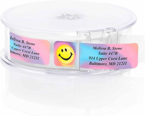 TIE DYE Smiley Designer ملصقات العناوين المطول مع موزع بلاستيكي أنيق in Kuwait
