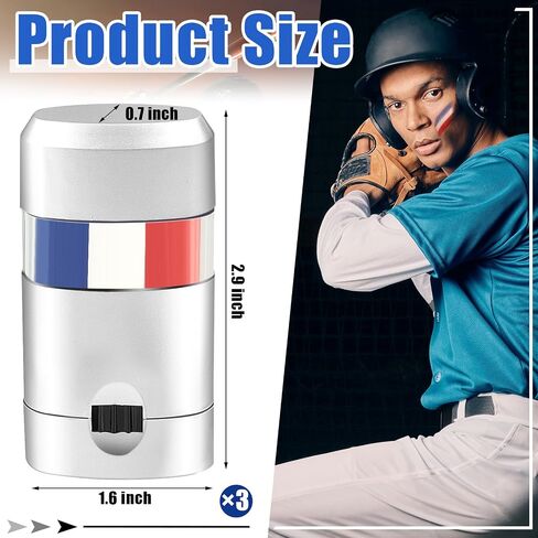 Maxcheck 3 Pcs Red White and Blue Eye Face Paint Blendable Safe Glare Reduction Football Face Paint for Sports Makeup, Kids, Adults, Athletes, Baseball, Softball Players, 3 Colors in Saudi Arabia