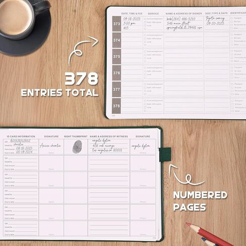 Notary Journal Log Book - 10"X7" Executive Hardcover Notary Log Book with Numbered Pages, Notary Public Journal for Notarial Acts - Notary Supplies with Privacy Guard, Black in Saudi Arabia