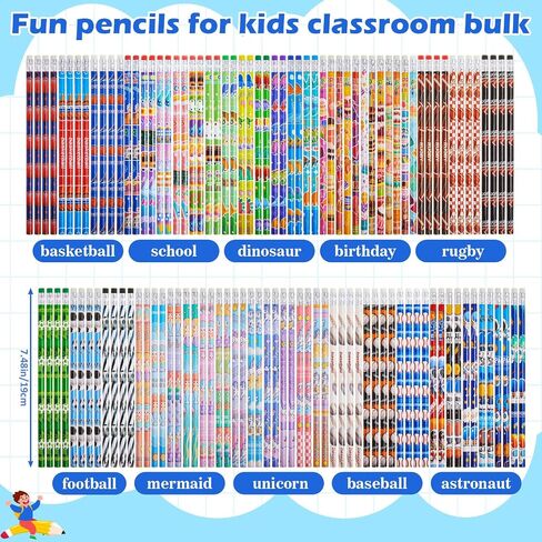Tenceur 120 Pcs Operation Christmas Items Pencils Bulk Fun Pencils for Kids Classroom Bulk Assorted Colorful Wooden Pencil with Eraser Back to School Supplies for Donations in Saudi Arabia