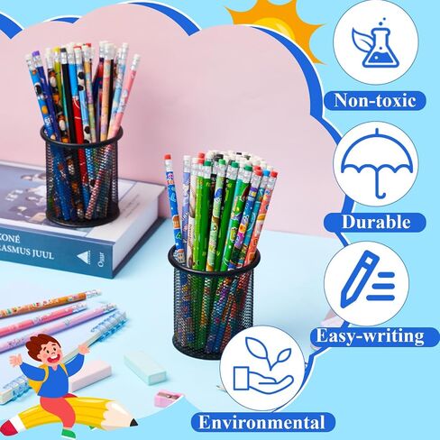 Tenceur 120 Pcs Operation Christmas Items Pencils Bulk Fun Pencils for Kids Classroom Bulk Assorted Colorful Wooden Pencil with Eraser Back to School Supplies for Donations in Saudi Arabia