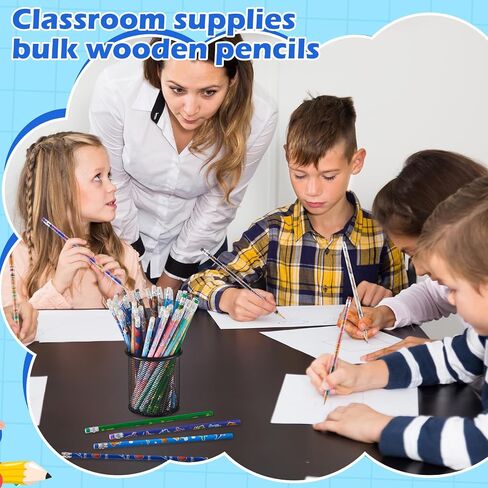 Tenceur 120 Pcs Operation Christmas Items Pencils Bulk Fun Pencils for Kids Classroom Bulk Assorted Colorful Wooden Pencil with Eraser Back to School Supplies for Donations in Saudi Arabia