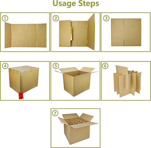 4 Sets Moving Boxes with Divider Kits,16 x 16 x 13 Inch Glassware Dish Packing Box Kitchen Moving Box Corrugate Dividers with 128 Pcs Foam Pouches,1 Pcs Tape Rolls with Dispenser(Two Layer) in Saudi Arabia