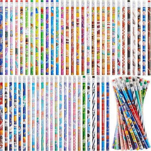 Tenceur 120 Pcs Operation Christmas Items Pencils Bulk Fun Pencils for Kids Classroom Bulk Assorted Colorful Wooden Pencil with Eraser Back to School Supplies for Donations in Saudi Arabia