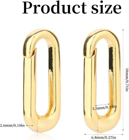 2pcs Oval Necklace Clasps, Gold Filled Oval Spring Claps Bracelet Carabiner Pendant Necklace Enhancer Connector for Bracelet Charm Making Jewelry Finding (Gold) in Saudi Arabia