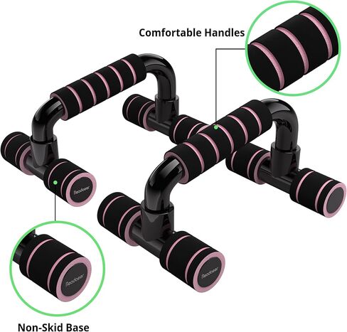 Readaeer Push Up Bars Gym Exercise Equipment Fitness 1 Pair Pushup Handles with Cushioned Foam Grip and Non-Slip Sturdy Structure Push Up Bars for Men & Women in Kuwait
