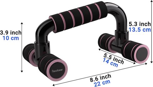 Readaeer Push Up Bars Gym Exercise Equipment Fitness 1 Pair Pushup Handles with Cushioned Foam Grip and Non-Slip Sturdy Structure Push Up Bars for Men & Women in Kuwait