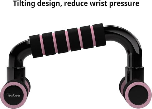 Readaeer Push Up Bars Gym Exercise Equipment Fitness 1 Pair Pushup Handles with Cushioned Foam Grip and Non-Slip Sturdy Structure Push Up Bars for Men & Women in Kuwait